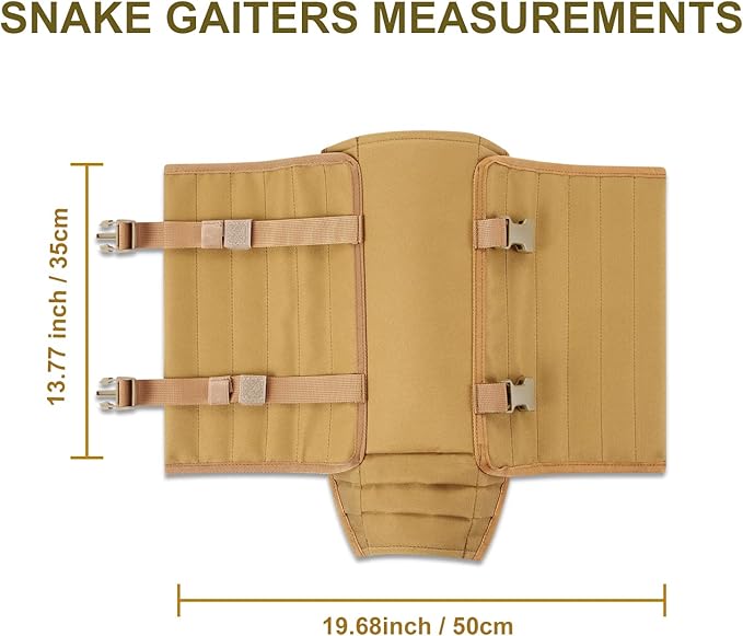 Skiguard Snake Guard Gaiters - Waterproof Chaps for Lower Legs, Bite Proof Guardz, Adjustable Size