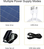 Outdoor Wide Brim Sun Hat with 2 Solar Fan for Men Women UPF50+ Outdoor Hiking Sun Protection Bucket Fishing&Cycling Hat