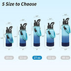 BJPKPK 27oz Insulated Water Bottles with 3 Lids, Paracord Handle & Non-slip Boot, Stainless Steel Metal Water Bottle with Straw, BPA Free Leak Proof Thermo, Tumblers,Sky