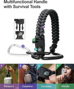 128 oz Insulated Water Bottle,One Gallon Water Flask Stainless Steel Vacuum, Cold for 48 Hrs,BPA-Free & Leakproof -with Paracord Handle, Strap,Straw Spout Lids,Large Jug for Gym,Grey