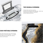 Travel Luggage Cover, White Black Gold Marble Abstract Washable Elastic Baggage Cover Double-sided with Zipper Closure for Wheeled Suitcase Fits 18-21 Inch Luggage