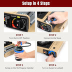 SHINESTAR Dual Fuel Camping Stove with Butane & Propane Compatibility, Portable Stove for Outdoor Cooking, Propane Adapter Hose, Wind Guard and Carrying Case Included, 7800 BTUs Output, Khaki