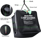 10 gallons/40L Solar Shower Bag Solar Heating Camping Shower Bag with Temperature Hot Water Outdoor Hiking Climbing XH07
