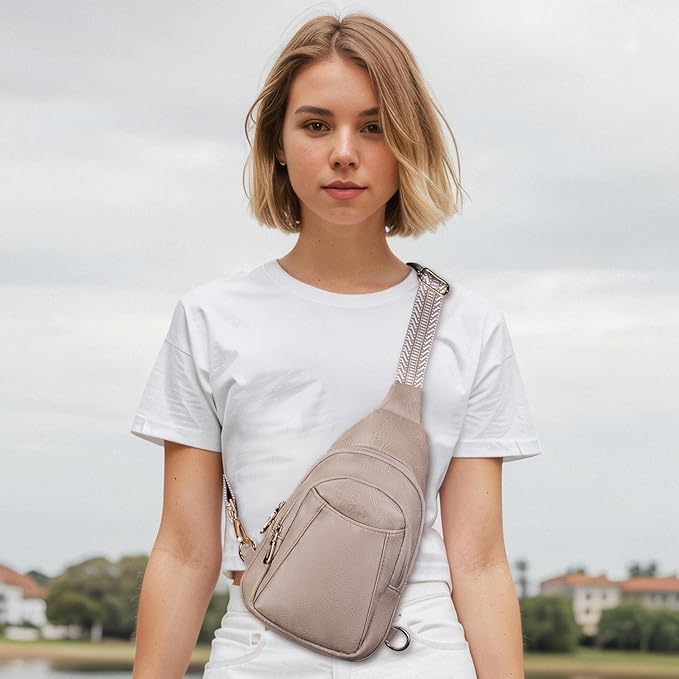 Crossbody Bags for Women Anti Theft Vegan Leather Sling Bag RFID Blocking Chest Bag for Travel