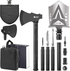 Sahara Sailor Survival Axe, Camping Folding Shovel with Hatchet with Large Shovel Head and 1.6-3.1 Ft Extented Handles, High Carbon Steel Survival Gear Equipment, Storage Bag Included