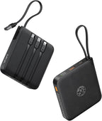 VRURC 20000mAh Portable Charger with Built-in Cables, Travel Essentials, 22.5W Fast Charging Power Bank for iPhone, Phone Battery Pack for iPhone 16 15 14 13 12 11 x Samsung Galaxy Series(1 Pack)