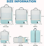 BAGAIL 6 Set/4 Set Lightweight Compression Packing Cubes for Travel, Anti-Tearing Expandable Organizer Bags for Suitcase