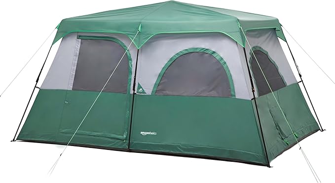 Amazon Basics Instant Camping Tent with Rainfly, Weather-Resistant, Quick Setup