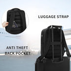 Verage Roll Top Laptop Backpack Waterproof PU Lather Travel Backpack Expandable Work Carry On Backpack for Men Women (Classic Black, One Size)