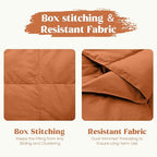 puredown® Upgraded Feather Down Throw Blanket – 12oz Enhanced Filling for Better Warmth & Comfort, Lightweight & Packable, 50" x 70", Burnt Orange