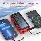 Solar Charger Power Bank 63200mAh, Portable Charger with Dual Outputs & Dual Inputs 4 LEDs Flashlight, Hand Crank Power Bank Fast Charging Battery Pack for Outdoor Camping Survival Gear