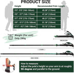 TheFitLife Collapsible Trekking Poles for Hiking – Lightweight Folding Walking Sticks for Men and Women with Extra-Long Foam Handle and Metal Flip Lock