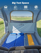 JOYTUTUS SUV Tent for Camping with Rainfly, Double Door Design Car Tent with Aluminum Poles, SUV Tailgate Tent with Waterproof PU2000mm Double Layer for 4-8 Person, Orange