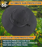 Home Prefer UPF50+ Mens Sun Hat Wide Brim Fishing Hat Foldable Large Brim UV Protection Sun Hat for Men Women Beach Gardening