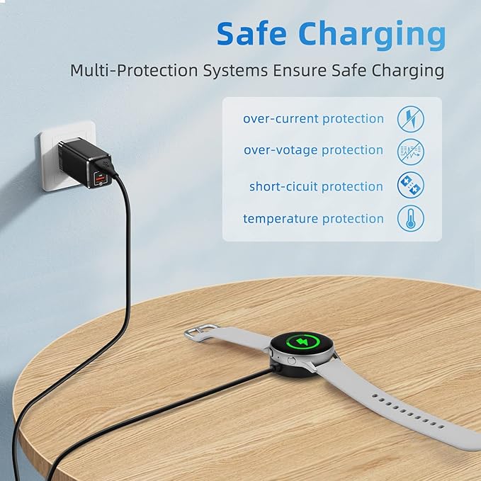 USB C Galaxy Watch 7 Charger Compatible with Samsung Galaxy Watch 7/6 Classic/6/5 Pro/5/4/4 Classic/3/Active 2/Active, Portable Wireless Charging Dock 3.3FT…
