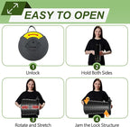 ALEVMOOM 2025 Upgraded XXL Collapsilbe Stool with Cushion,More Sturdy and Height 19.7“,D11.8”,Portable and Lightweight Adjustable Telescoping Stool for Camping Hiking BBQ Max Loading 1000Ibs