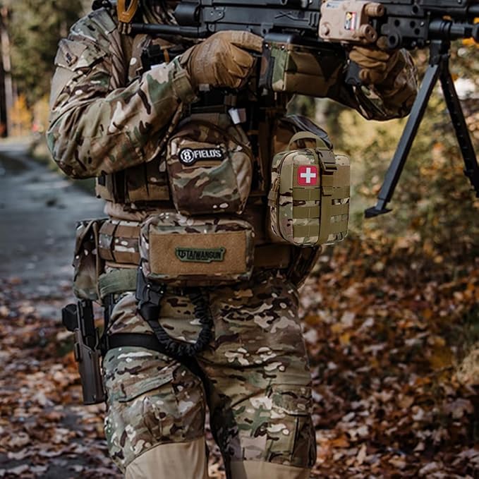 IFAK Kit Trauma Kit Military Medical First Aid Kits Bleeding Contral Emergency Survival Bug Out Bag for Camping Gear Supplies Hiking (Camouflage)