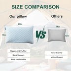 Gehannah Travel Pillow - Large 1 Pack Compressible Camping Pillow for Sleeping - Shredded Memory Foam with 1 Storage Bags - Supportive for Adults, Kids, Outdoor, Backpacking, Hiking Gear