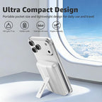 Azmuth Magnetic Wireless Power Bank 10000mAh, 15W Portable Charger Compatible with MagSafe for iPhone 17/16/15/14/13/12 Series Built-in Stand LED Display 20W PD USB-C 22.5W USB-A White