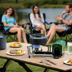 BIG HORN OUTDOORS Butane Camping Stove, Portable Folding Gas Burner with Carry Bag for Camping, Emergency Use and Outdoor Cooking