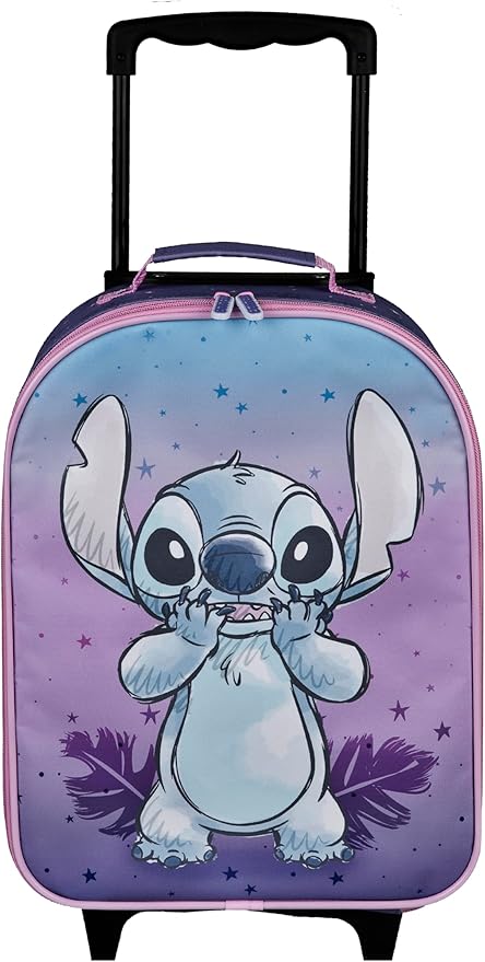 Undercover – Children's trolley – Spacious main compartment – Ideal travel companion – adjustable and lockable telescopic handle, Stitch, ca. 43 x 28,5 x 16 cm, Children's trolley with 2 wheels