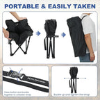 Padded Camping Stool, 18 Inch Oversized Camping Foot Rest, 500lb Camping Chairs Outdoor Footstool Portable Camping Ottoman for Camping Gardening Fishing w/Storage Net Carry Bag (2, Black)