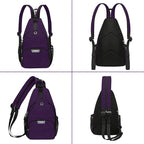MOSISO Sling Backpack Travel Hiking Daypack, Crossbody Convertible Sling Bag with Front Pocket One Shoulder Chest Bag