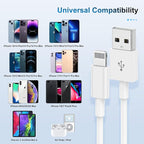 3 Pack Apple MFi Certified iPhone Charger Cable 6ft, Apple Lightning to USB Cable Cord 6 Foot, 2.4A Fast Charging,Apple Phone Long Chargers for iPhone 13/12/11/11 Pro/11 Max/X/XS/XR/XS Max/8/7/6/5S