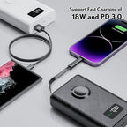 pzoz 20000mAh Portable Power Bank Powerbank Battery Pack with Apple Watch Magnetic Wireless Charger,USB Type C PD Fast Charging Cable Travel High Capacity Compatible iWatch iPhone 17 16 15 (White)