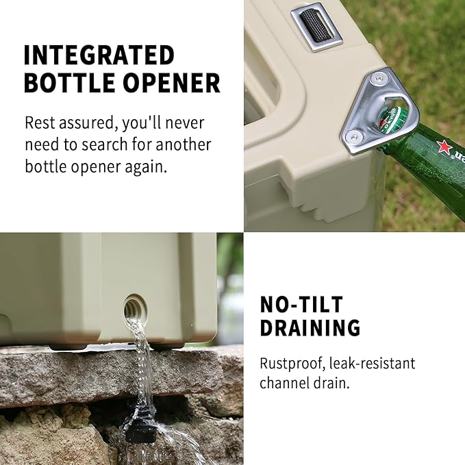 EchoSmile 25/30/35/40/60/75 Quart Rotomolded Cooler, Built to Stand up to The Rigors of The Journey