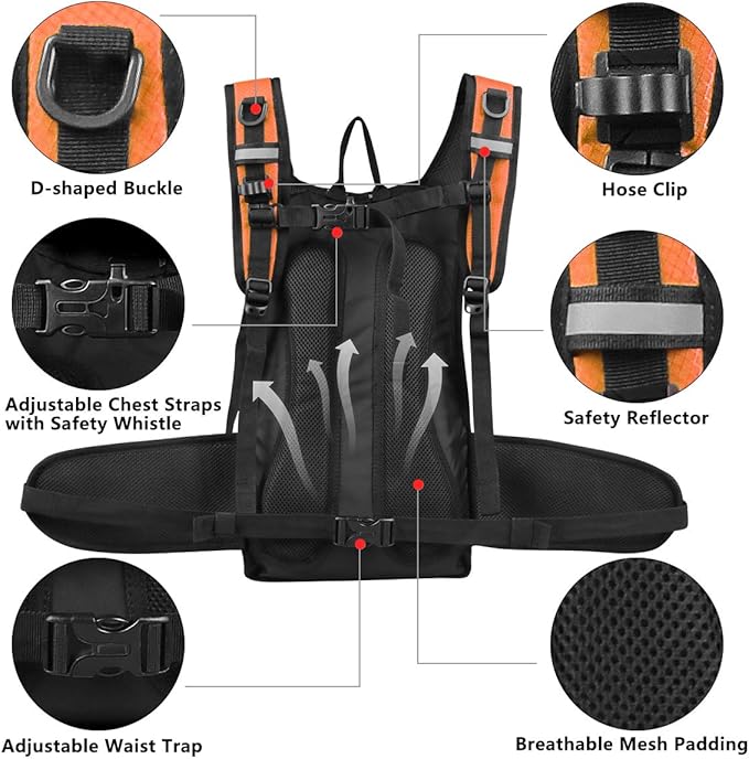 Insulated Hydration Pack Backpack with 3L BPA Free Leak-Proof Water Bladder, Keep Liquids Cool for Up to 5 Hours, Daypack for Hiking, Running, Cycling, Hunting, Climbing