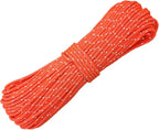 2mm Fluorescent Reflective Guyline Camping Paracord, Ultralight Thin Cord Rope for Tarp Rain Fly Tent Camping, 65 Feet -Orange
