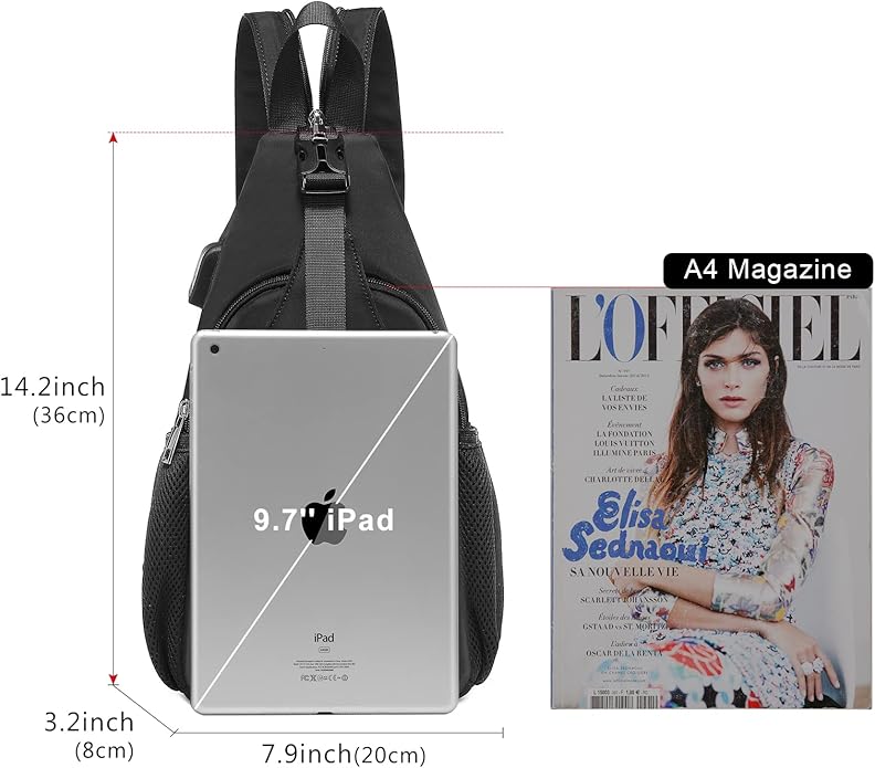 LOVEVOOK Sling Bag for Women Casual Daypack Nylon Crossbody Sling Backpack Travel Shoulder Bag Hiking Daypack