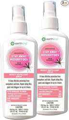 EarthKind Stay Away Mosquitoes Insect Repellent - Plant-Based, Unscented Mosquito Body Spray with Picaridin - Up to 14-Hour Protection - Safe for Children When Used As Directed - 4-Oz (2-Pack)