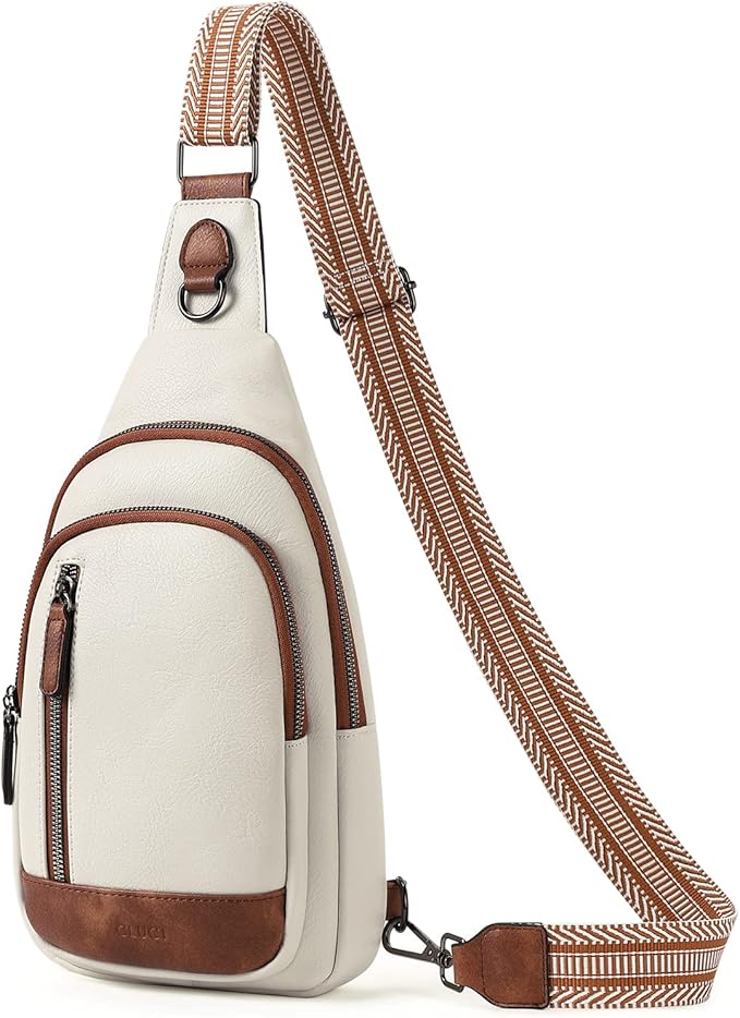 CLUCI Crossbody Bags for Women Men,Leather Sling Bag Cross Body Backpack for Woman Gifts for Women Birthday Unique