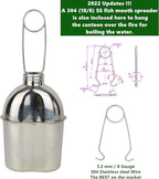 MASTIFF GEARS® 304 (18/8) Stainless Steel (FDA Compliant) US G.I Style Canteen Kit Cooking Set Camping Canteen Mess Kit with Cup, Lid, MOLLE Pouch for Camping Hiking