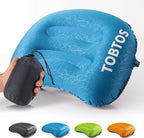 TOBTOS Inflatable Camping Pillow for Camping, Ultralight Backpacking Pillow, Ergonomic Support for Neck & Lumbar, Blow Up Air for Travel, Hiking, Outdoor (Navy Blue)