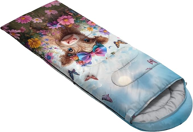 AILONEN Outer Space Astronaut Camping Sleeping Bags,Lightweight & Waterproof,3 Season Warm & Cool Weather,Cartoon Sleeping Bags for Kids,Boys Girls Travelling,Outdoors