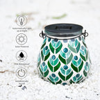 Afirst Mosaic Solar Lanterns Outdoor - Glass Hanging Solar Lights Hollow Out Waterproof Table Lamp Outdoor Decorative for Garden, Patio, Holiday Party Outdoor Decoration