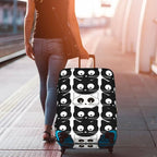 Travel Luggage Cover Suitcase Protector, Black White Cats Washable Elastic Stretch Double-sided Anti-scratch Baggage Cover Protector with Concealed Zipper for Wheeled Suitcase Fits 18-21 Inch Luggage