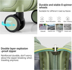 Hanke 20 Inch Expandable Carry on Luggage 22x14x9 Airline Approved Lightweight PC Hard Shell Suitcases with Wheels Travel Luggage Rolling Suitcase Travel Luggage Bag for Weekender(Bamboo Green)