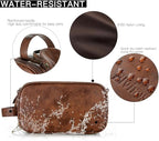 Elviros Toiletry Bag for Men, Large Travel Shaving Dopp Kit Water-resistant Bathroom Toiletries Organizer PU Leather Cosmetic Bags Fathers Day Gift (Medium, Dark Brown)