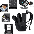 KEOFID Travel backpack for Men and Women, Anti Theft Laptop Backpack with USB Charging Port for Work, Large Bag for College, BLACK BOOK BAG FOR BOYS, GILRS Backpack,Water Resistent(Black)