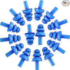 10 Pair Soft Silicone Reusable Washable Ear Plugs for Sleeping Swimming Noise Hearing Protection Earplugs Music Concerts Construction Shooting Hunting Motor Sports