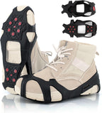 Non-Slip Ice Cleats Snow Grips, Strong Traction Crampons 11 Steel Studs, for Shoes and Boots, Snow Ice Walking