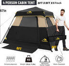 3/4 Person/6 Person Camping Tent Fast Cabin Tent with Instant Setup Tent, Weatherproof Tent Easy Quick Set Up & Pop Up in 60 Seconds with Rainfly Backpack for Family Camping,Upgraded Ventilation