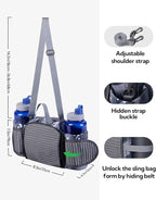 WATERFLY Fanny Pack Waist Bag: Fannie Pack 2 Water Bottle Holders Lumbar Belt Hiking Walking Running Jogging Camping Large Woman Man (Bottle Not Included)