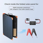100 Watt Portable Solar Panel with 20A PWM Controller,Camper Essentials,19V Foldable Solar Panel Kit for Power Station & 12V Batteries,23.5% High Efficiency IP68 Waterproof for Camping RV Trip