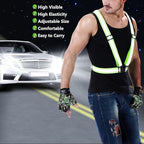 3Pcs Reflective Running Vest, Adjustable Elastic Straps Lightweight 360°High Visibility for Outdoor Walking, Jogging
