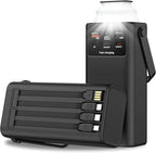 Portable Charger 40000mAh Power Bank Built-in Cable,PD 22.5w Fast Charging Powerbank, LED Display External Battery Pack with Retractable Auto Lighting, Travel Phone Charger for iPhone,Samsung,Google